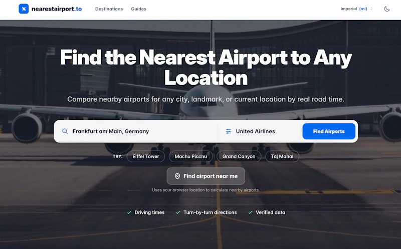 NearestAirport.to screenshot 1
