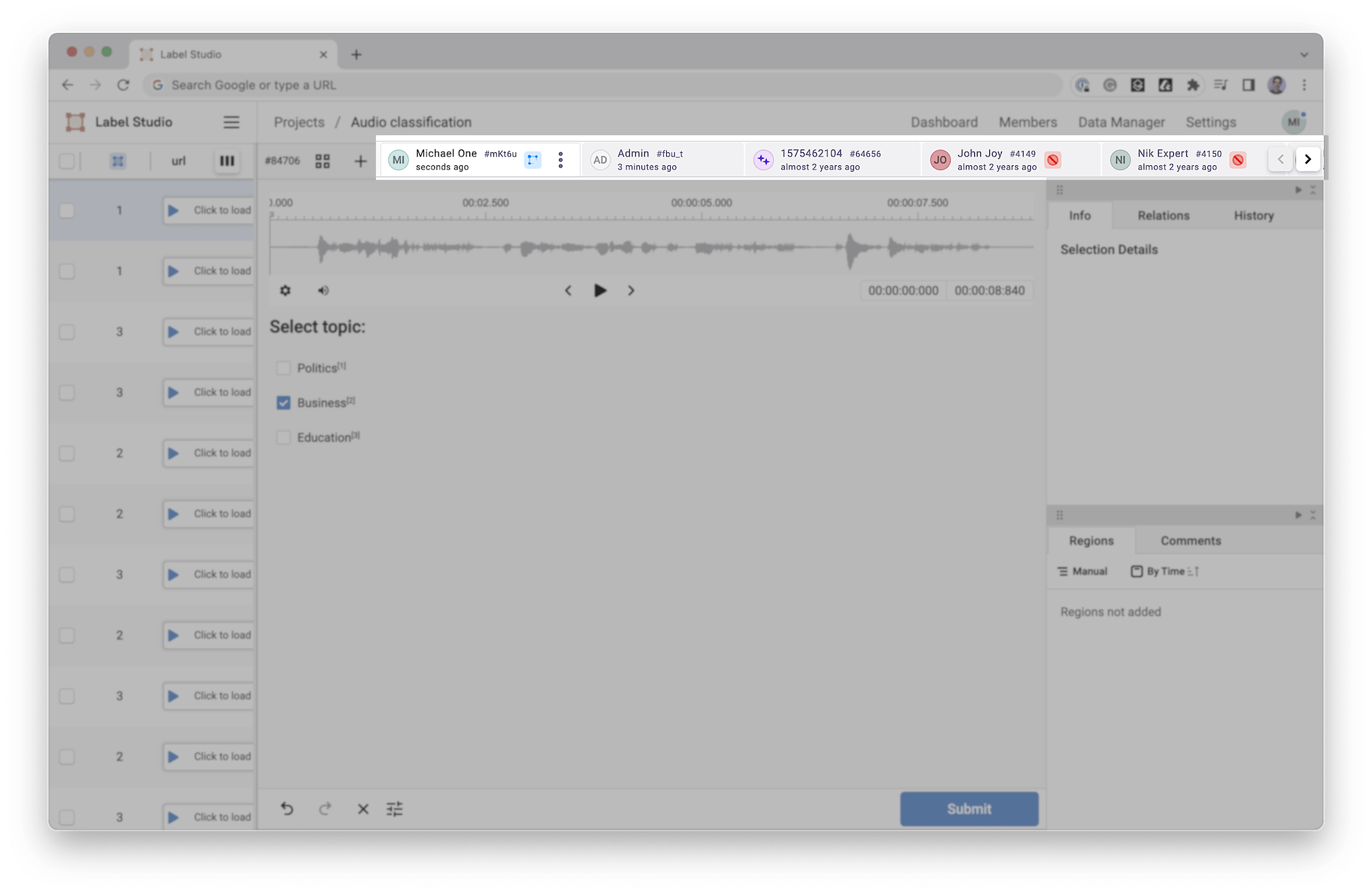 Label Studio 1.8.0 version media 7