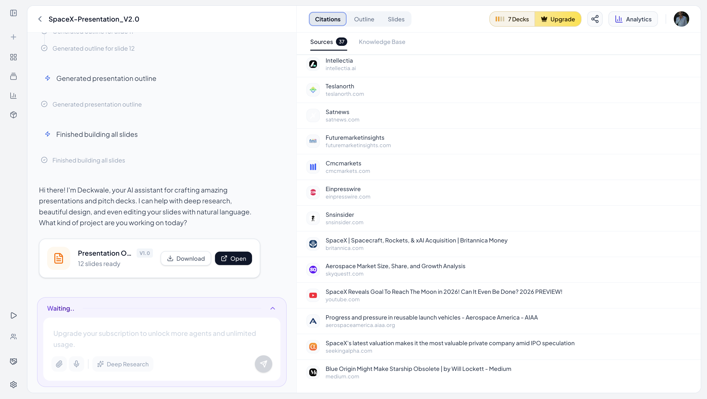 Deckwale AI Presentation Builder gallery image