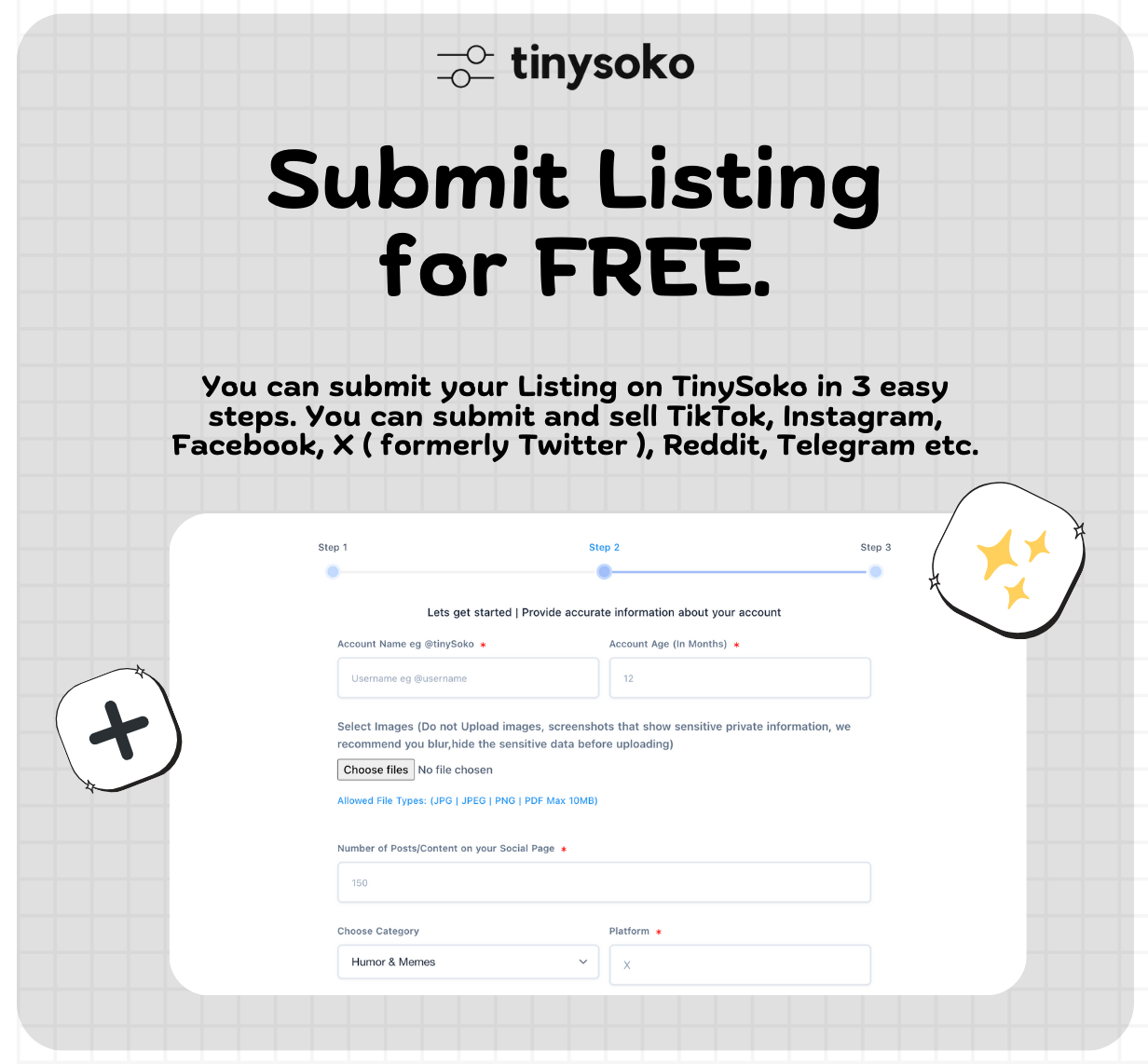 Tinyko - BARTER Web App per l'acquisto e la vendita di account di social media media 8