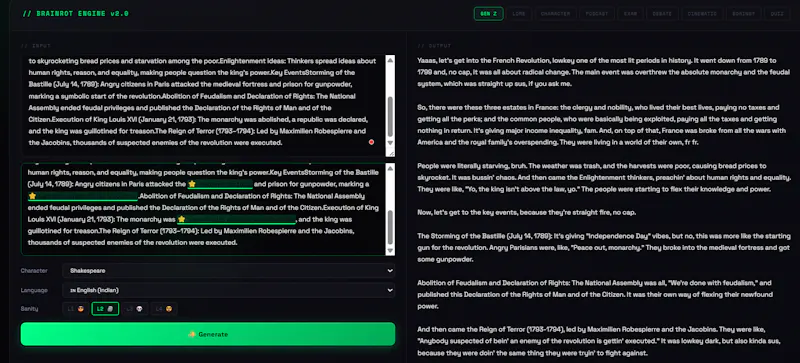 BrainRot LLM — Textbooks, Translated screenshot 2