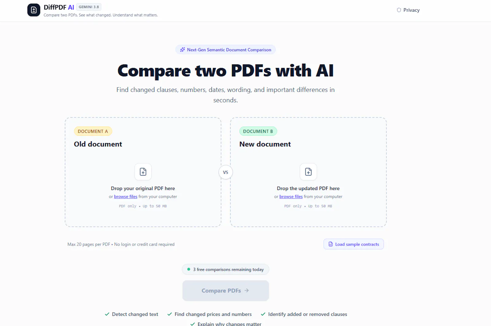 DiffPDF AI screenshot 2