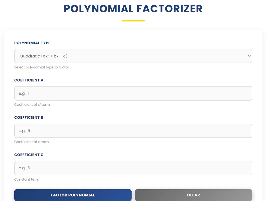 Polynomial Factorizer | Ease Tools 项目横幅