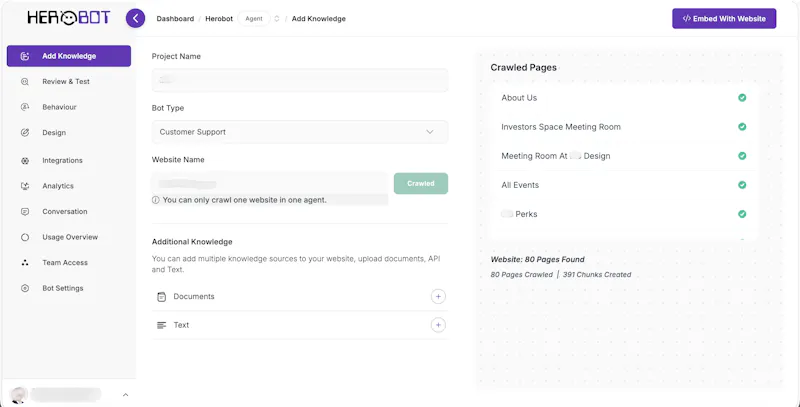 Herobot: Make your website intelligent screenshot 2