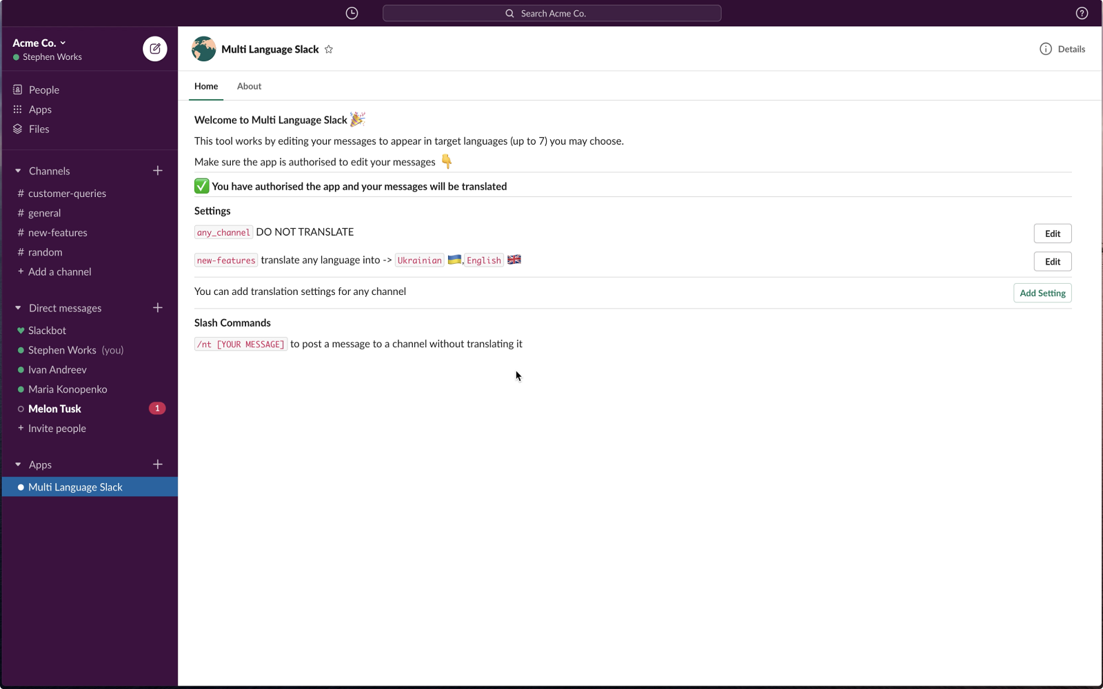 Translate Channels for Slack gallery image