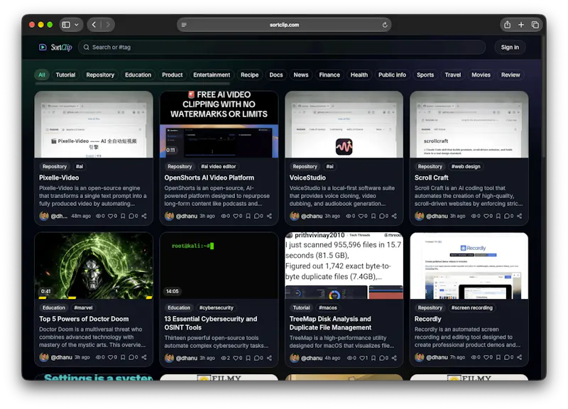 SortClip screenshot 1