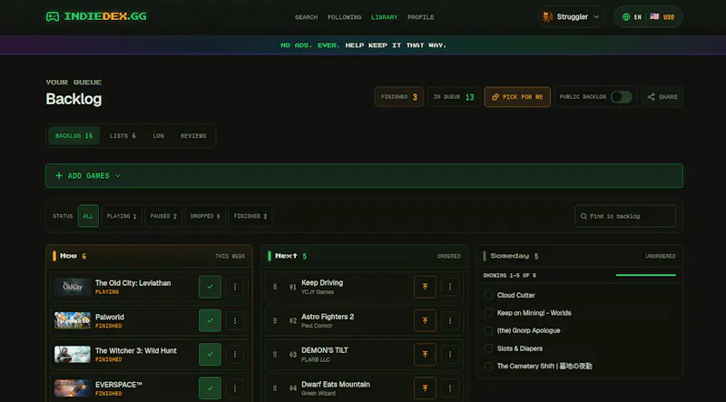 IndieDex screenshot 2