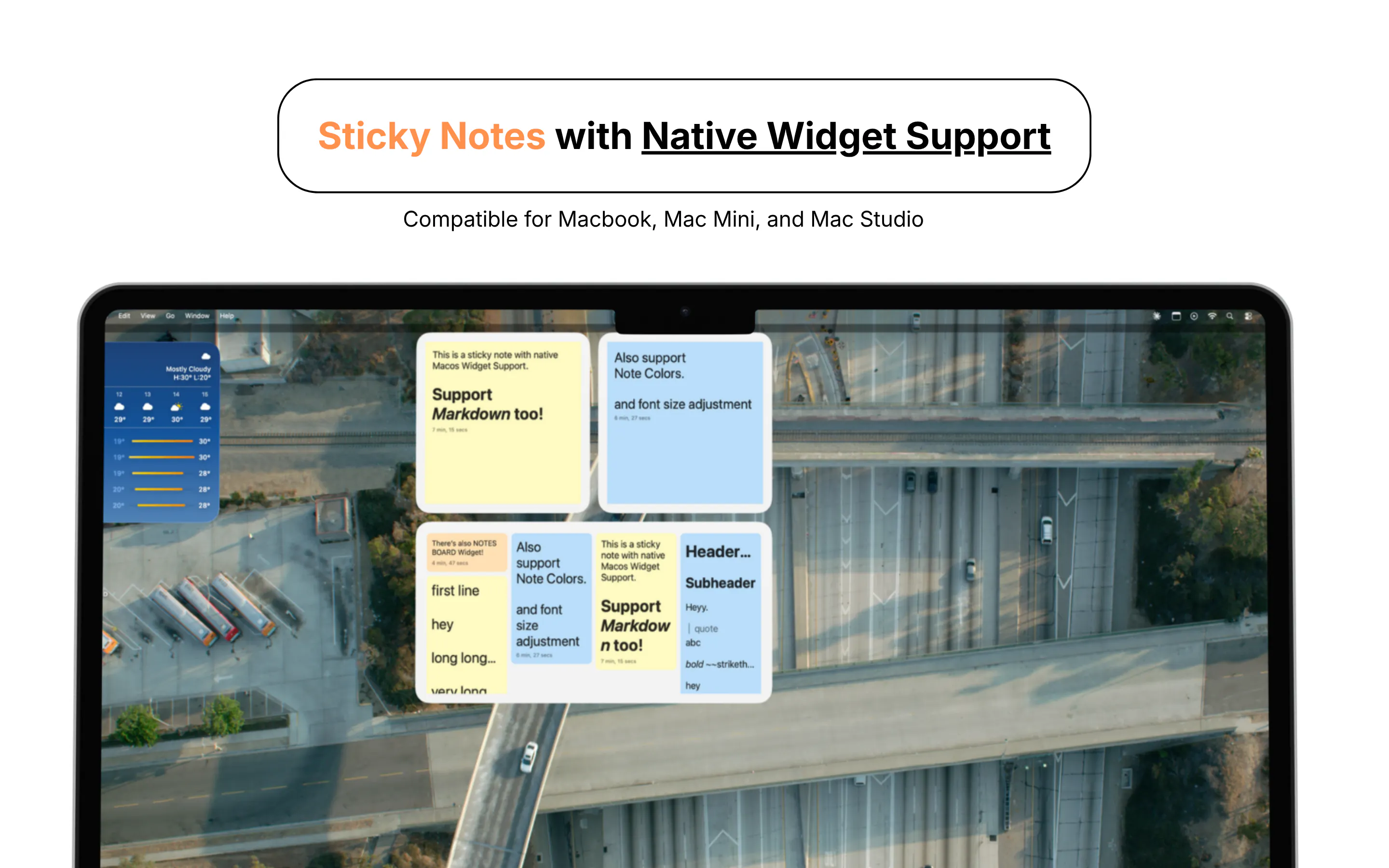 Sticky Notes with Native Widget on macOS 제품 배너