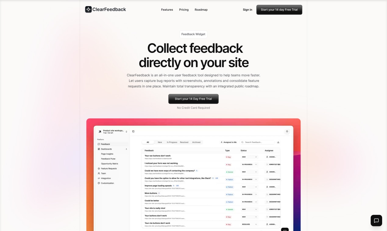 ClearFeedback.io gallery image