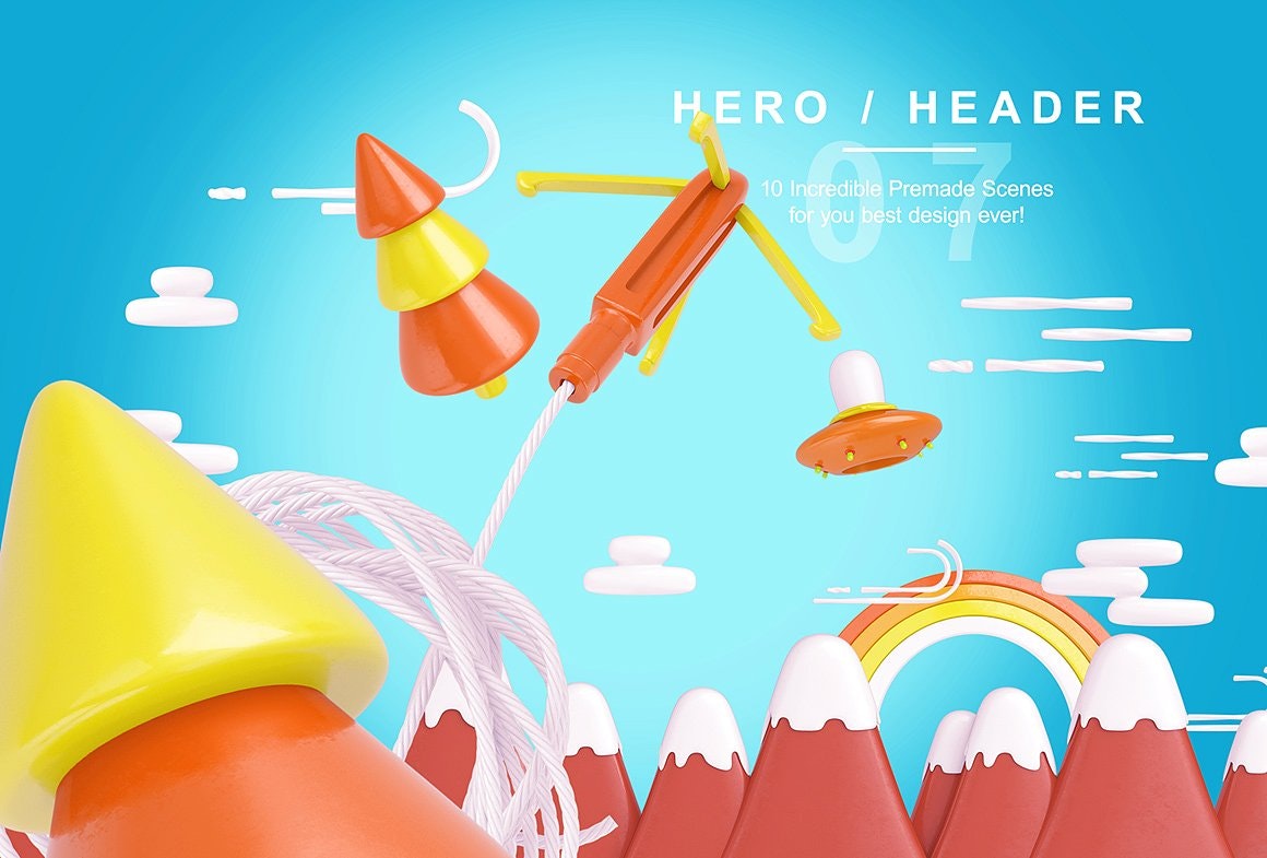 PSD Bright Travel Items Scene Generator gallery image