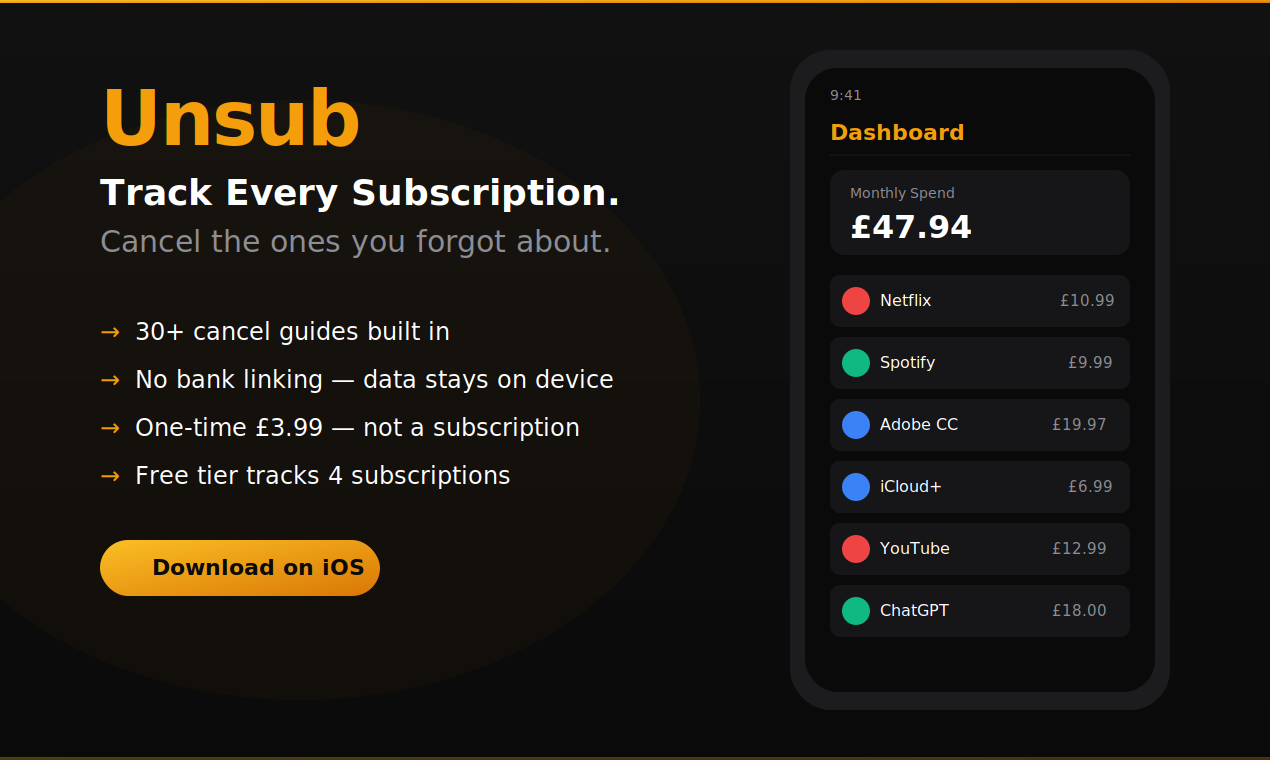 Unsub: Subscription Tracker gallery image