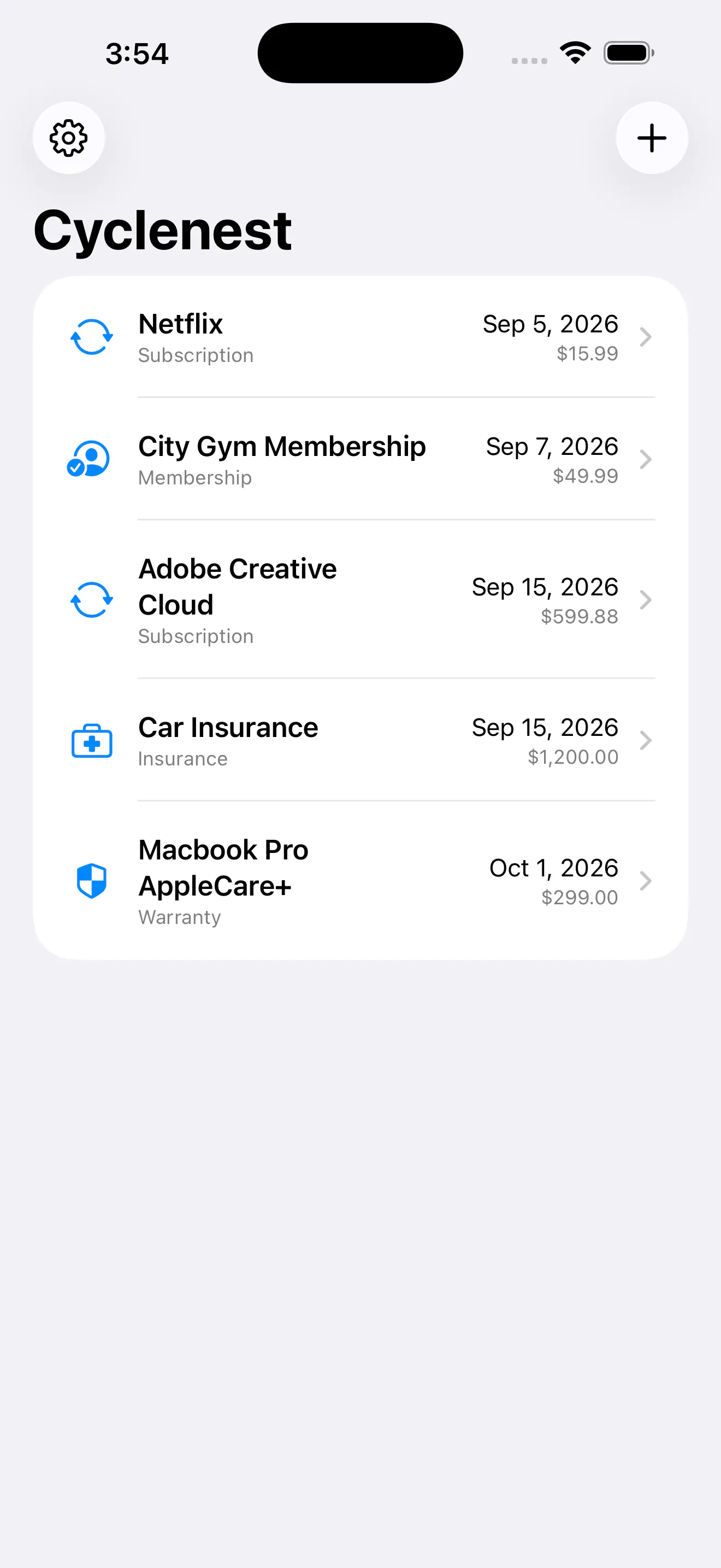Cyclenest: Renewal Tracker gallery image
