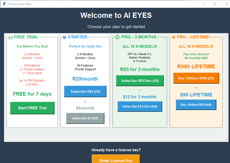 AI Eyes - Main product screenshot demonstrating key features and user interface