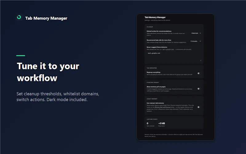 Tab Memory Manager screenshot 2
