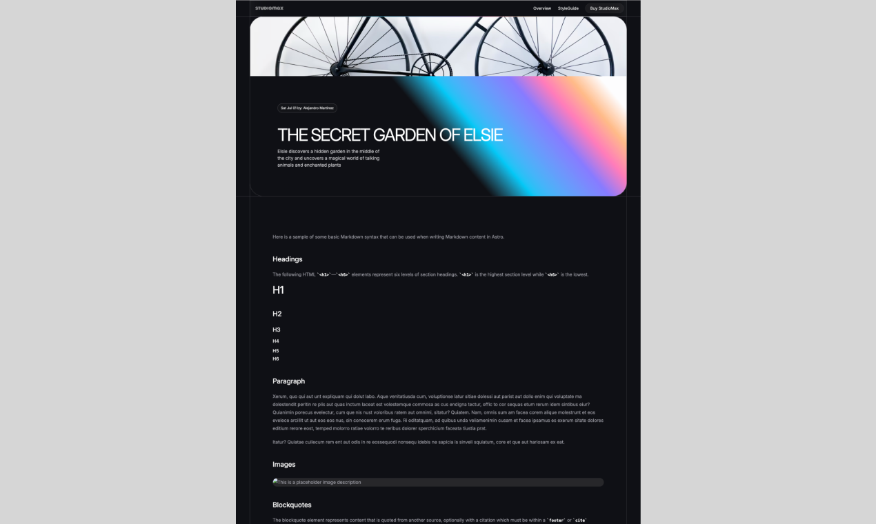 StudioMax - An elegant agency theme built with Astro, Tailwind CSS & MDX media 3