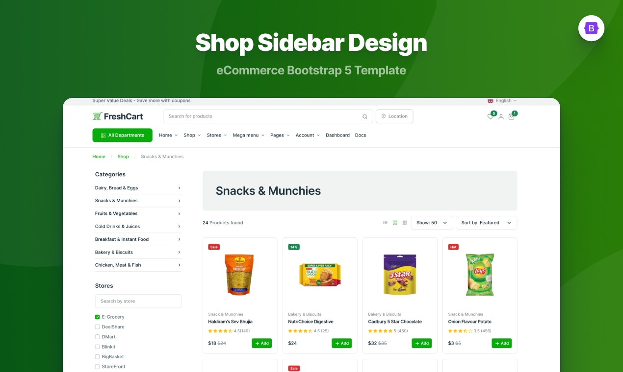 전자 상거래 부트 스트랩 템플릿 - FreshCart - 전자 상거래 부트 스트랩 템플릿 - FreshCart 미디어 4