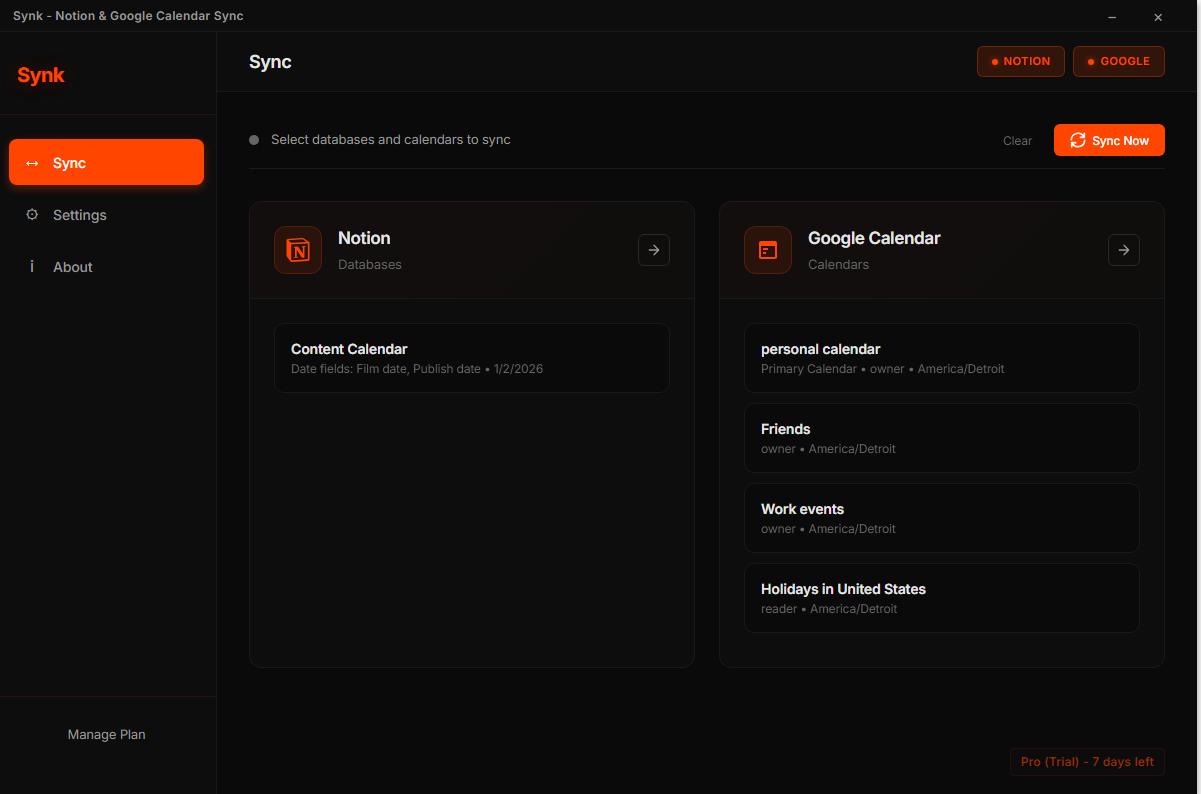 Synk - Main product screenshot demonstrating key features and user interface