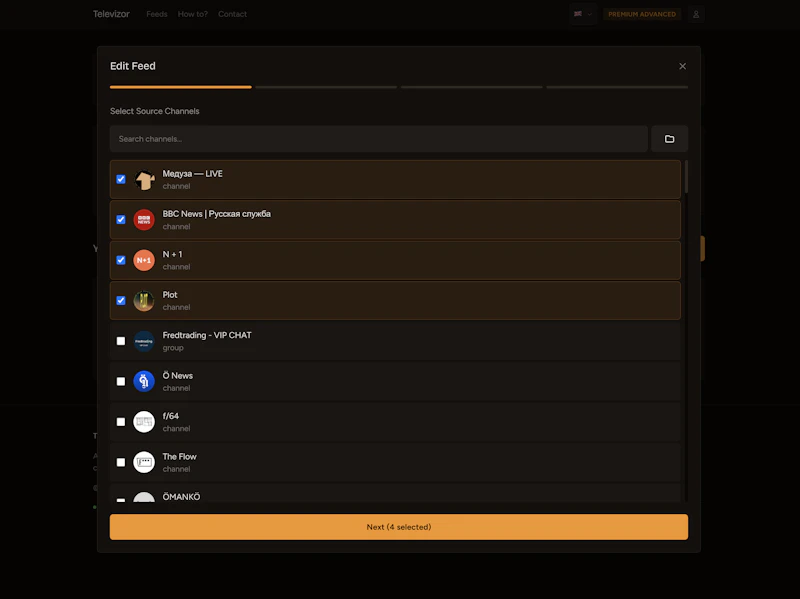 Televizor | Telegram Feed Aggregator screenshot 4