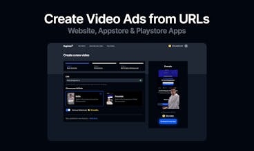 사용하기 쉬운 인터페이스 - 마법 광고.ai의 사용자 인터페이스 스크린샷으로, 제품 URL을 입력하는 간단하고 직관적인 디자인을 보여줍니다.