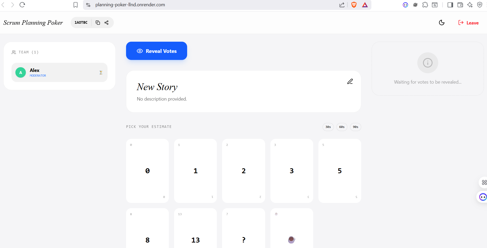 Planning Poker  - Screenshot 2 showing product features and functionality