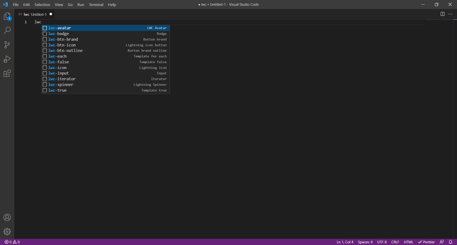 Salesforce LWC Snippet gallery image