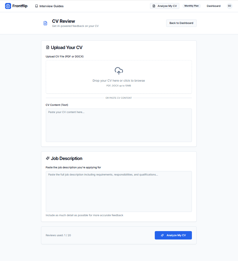 Frontflip  - Main product screenshot demonstrating key features and user interface