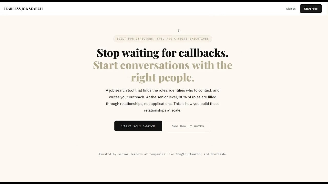 Fearless Job Search | AI Job Outreach gallery image