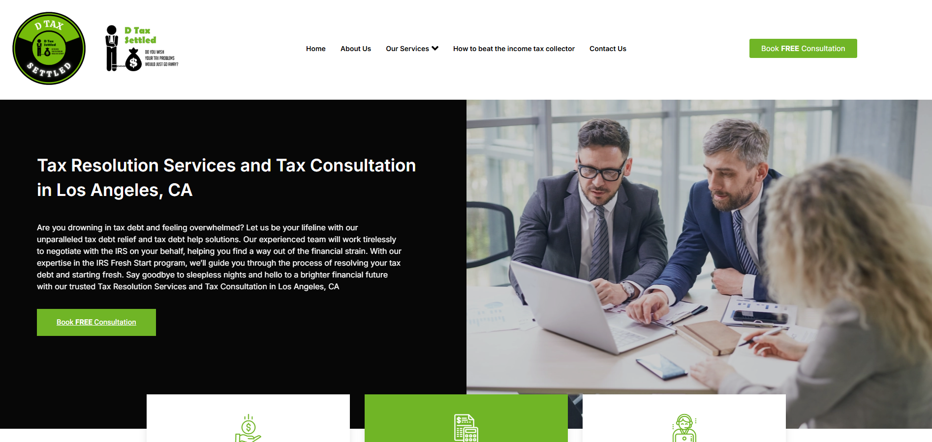 D Tax Settled - Main product screenshot demonstrating key features and user interface