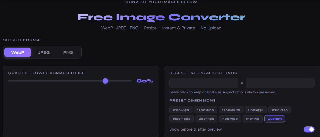 Free Image to Webp converter gallery image