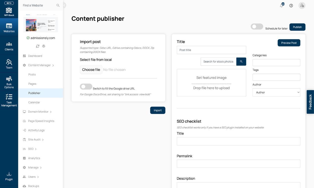 WP-Stack - Все в одном веб -сайте управления панелью для сайтов WordPress медиа 3