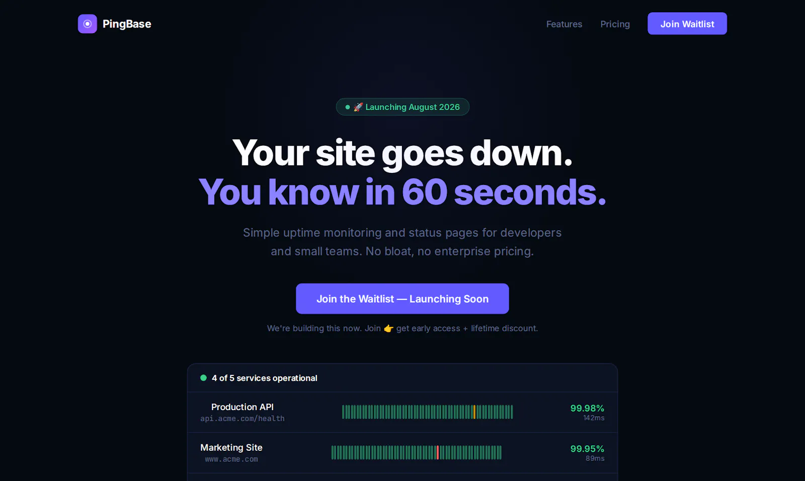 PingBase — Simple Uptime Monitoring screenshot 2