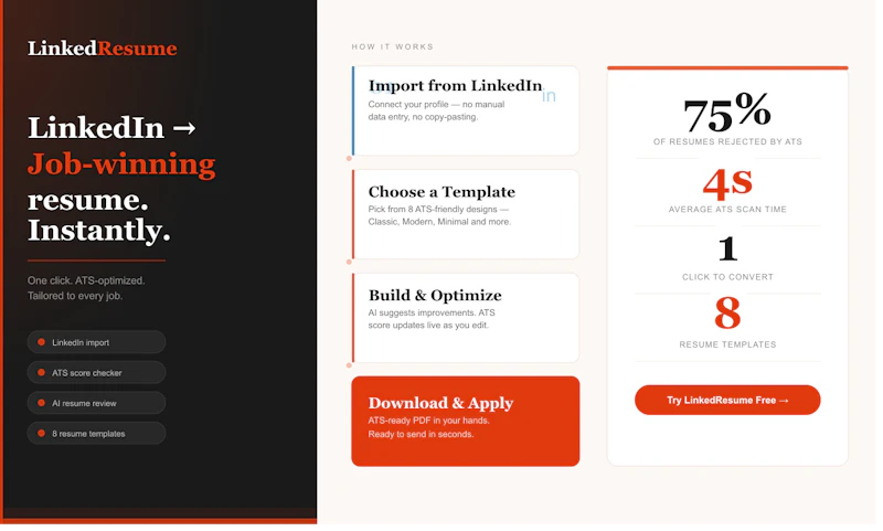 LinkedResume screenshot 1