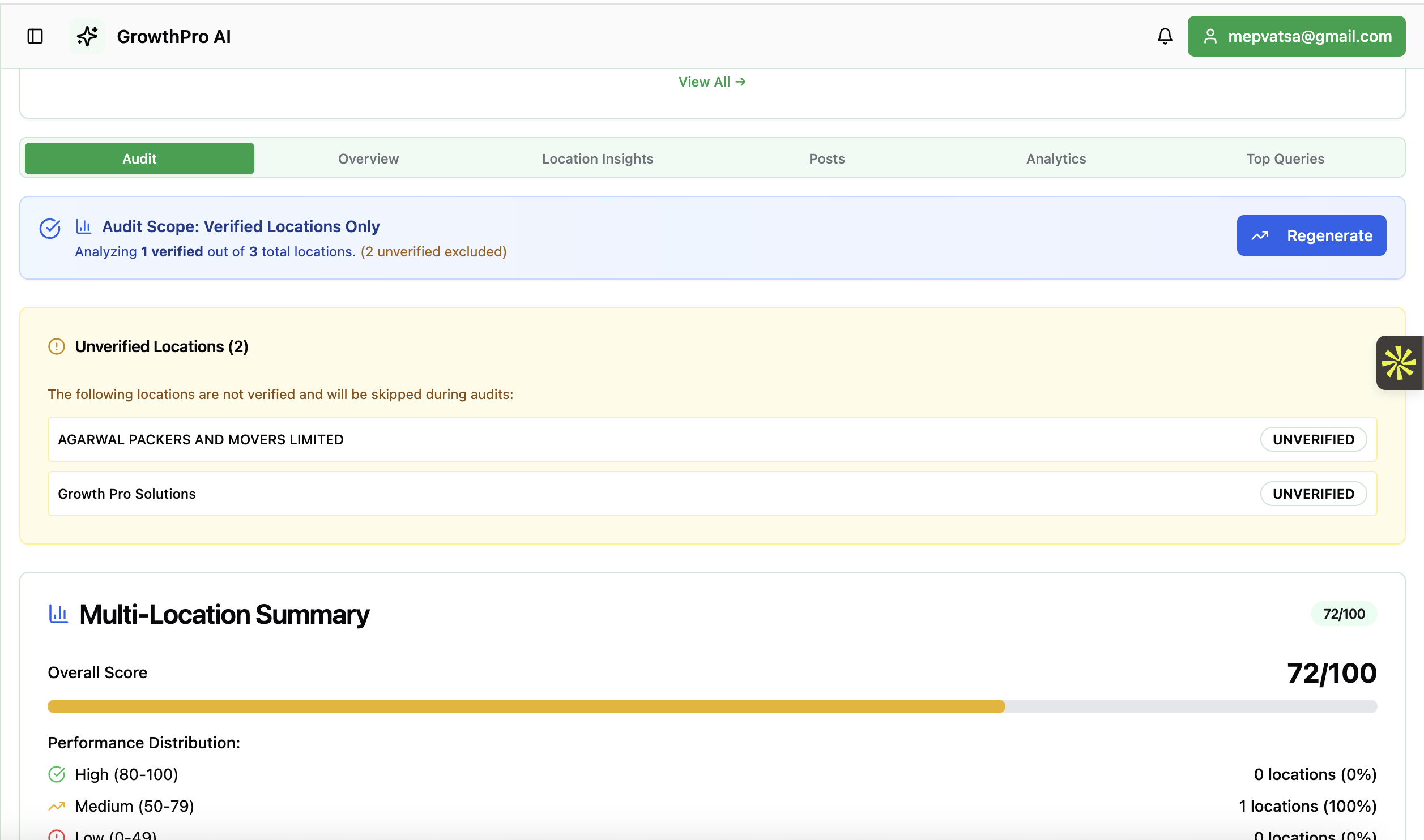 GrowthPro AI Local SEO - Main product screenshot demonstrating key features and user interface