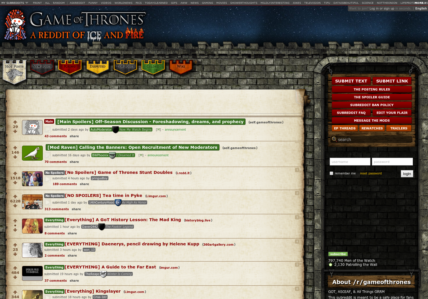 GoT Reddit Page