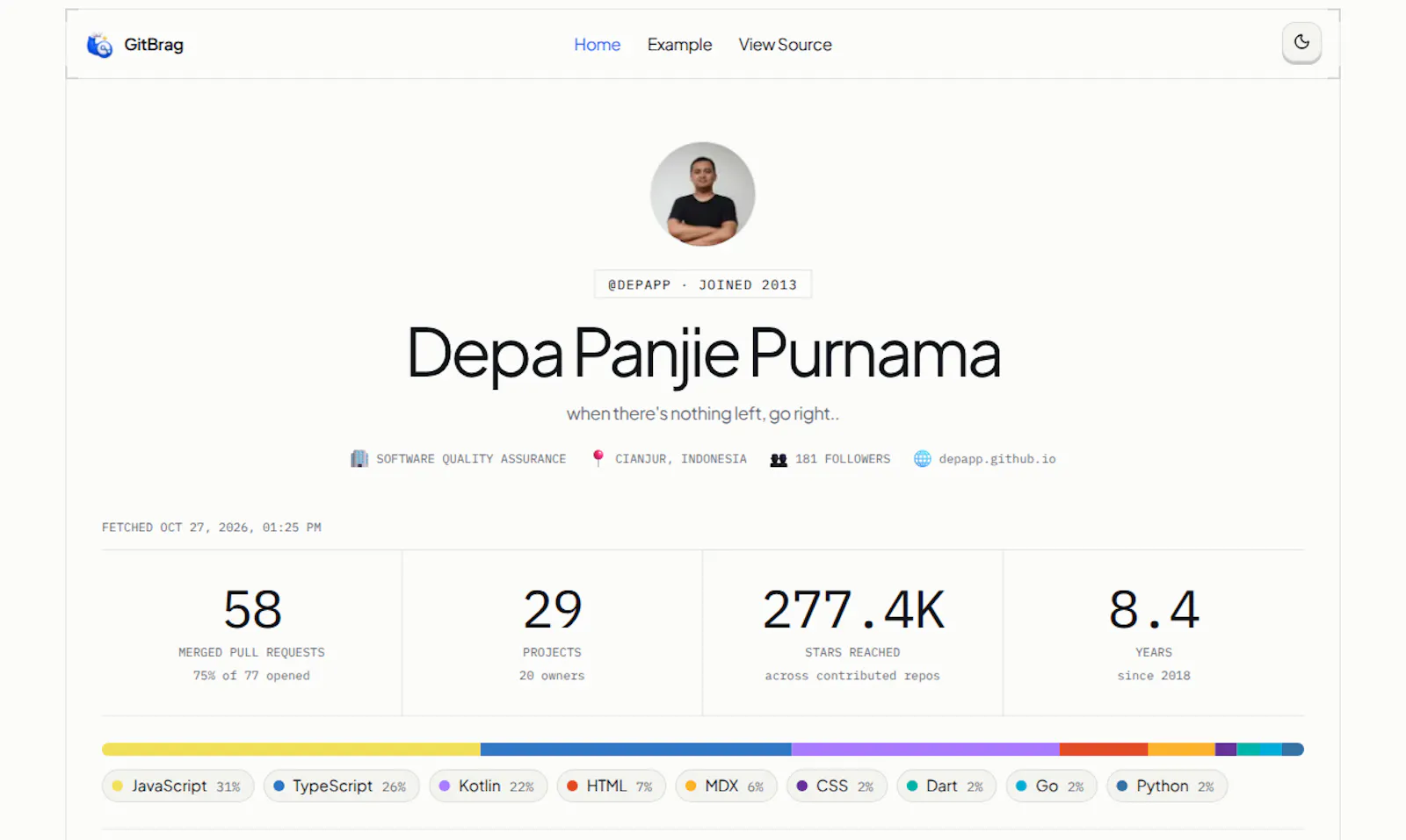 GitBrag screenshot 2