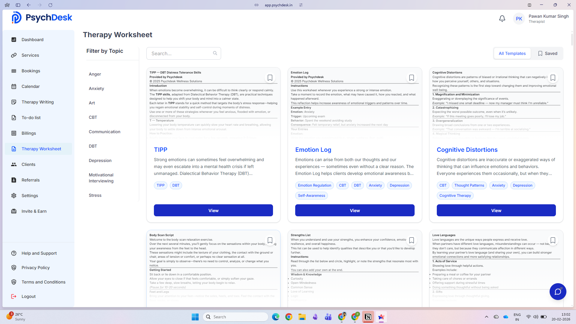 PsychDesk - Screenshot 5 showing product features and functionality