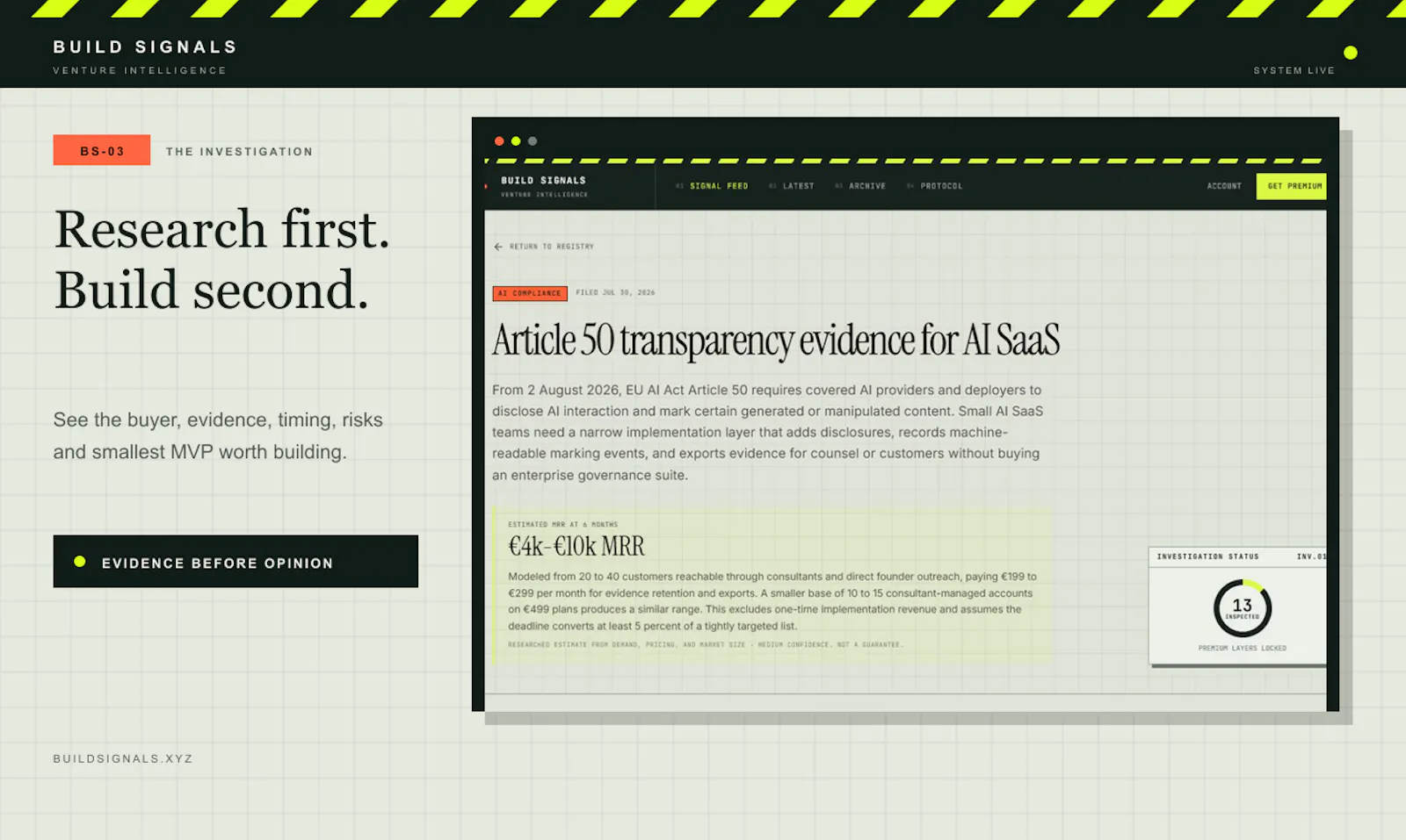 Build Signals Founders  screenshot 1