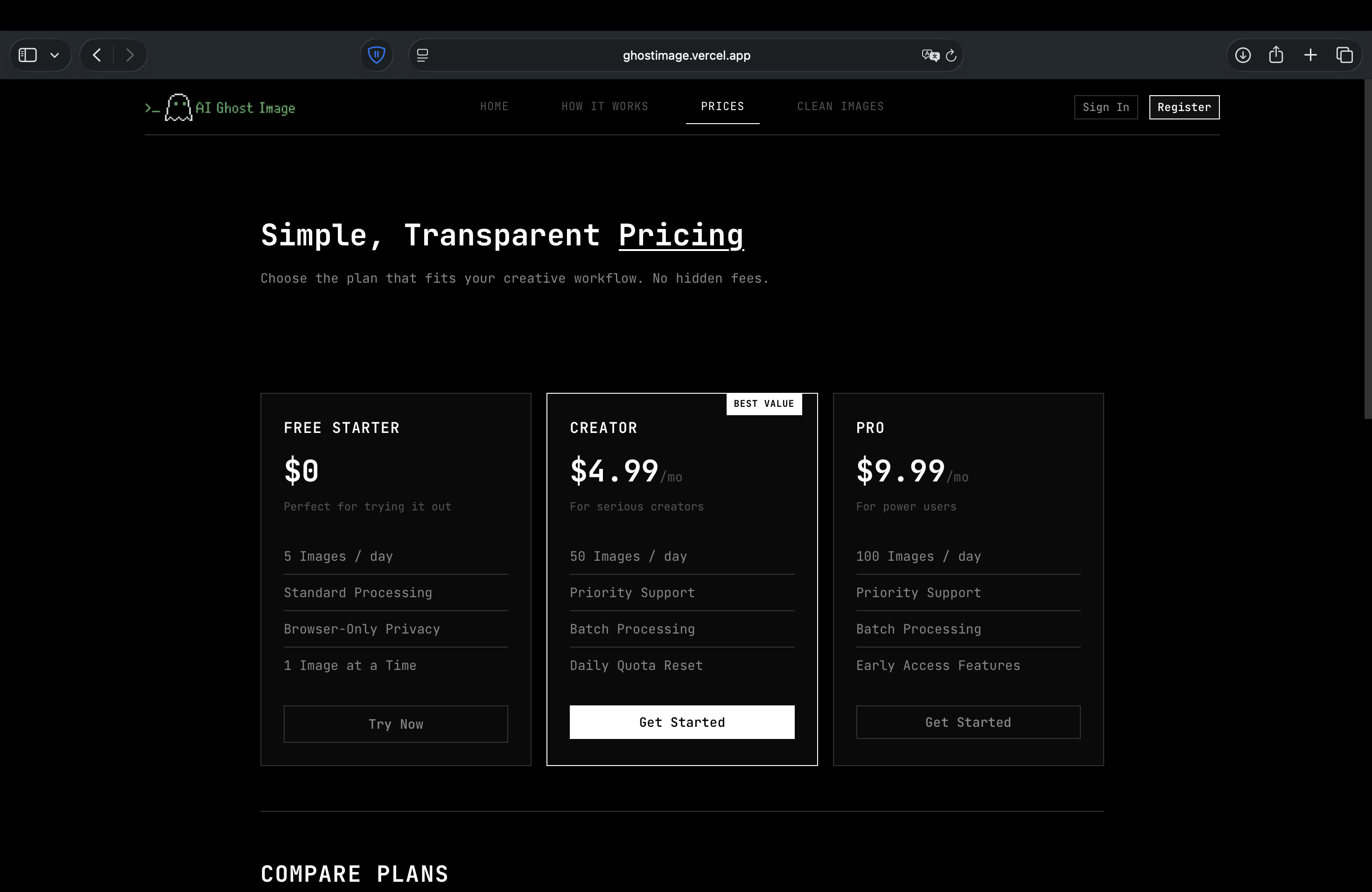 AI Ghost Image - Screenshot 2 showing product features and functionality