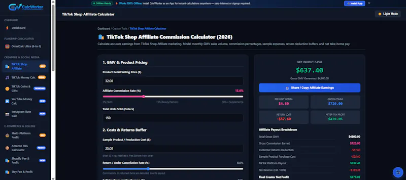 CalcWorker screenshot 2