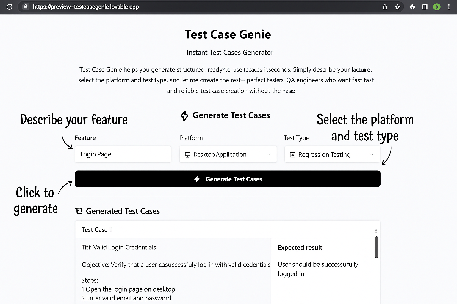 Test Case Genie - Generate QA test cases in seconds with AI media 2