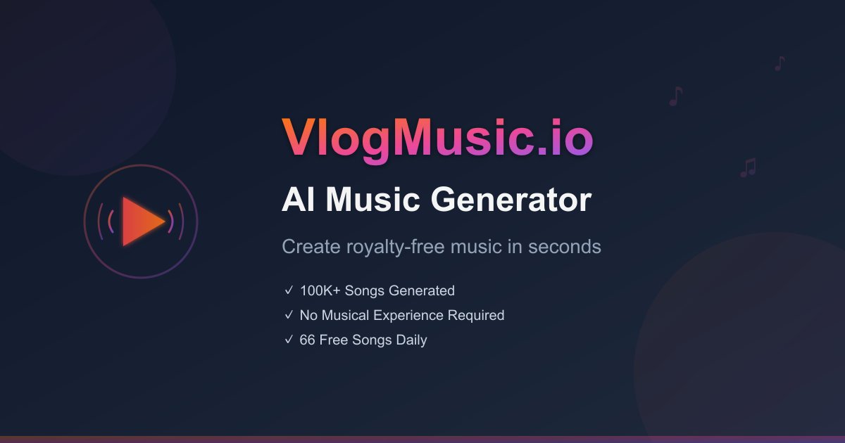 Média VlogMusic.io - Générateur de musique IA - Créer de la musique en ligne gratuitement |100k chansons générées 1
