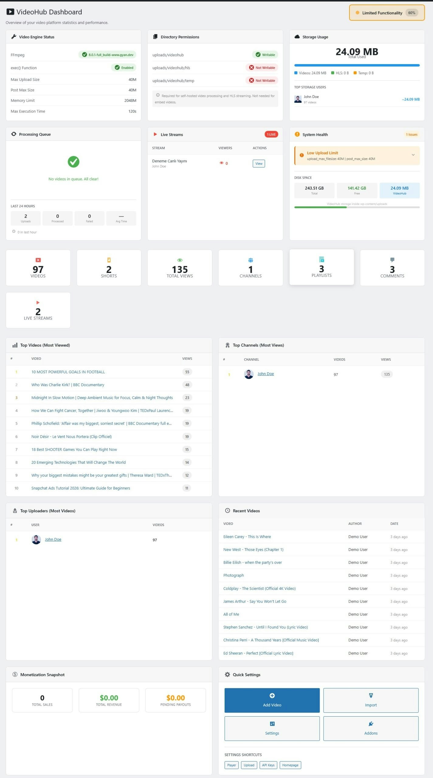 Polanger VideoHub for WordPress gallery image