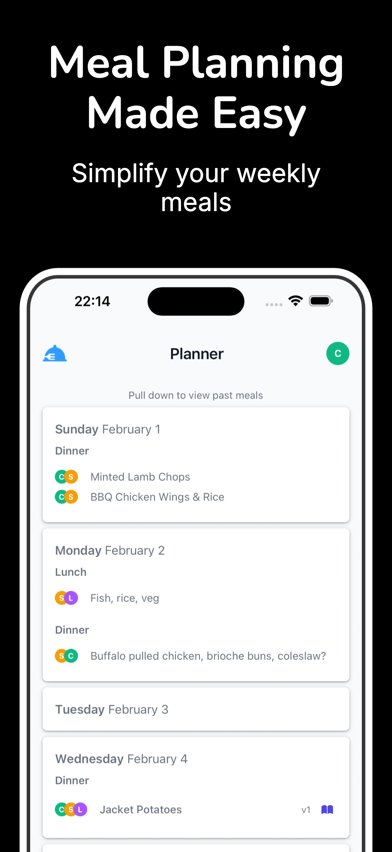 Lilara - Family Meal Planner - Main product screenshot demonstrating key features and user interface