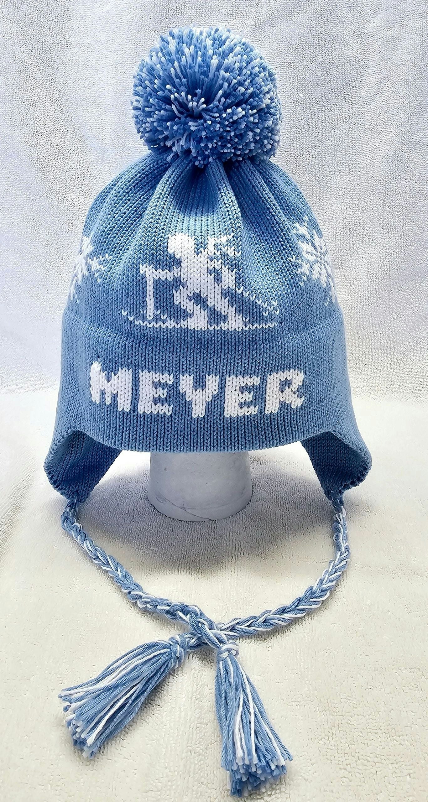 Earflap Baby Hat With Design and Pompom gallery image