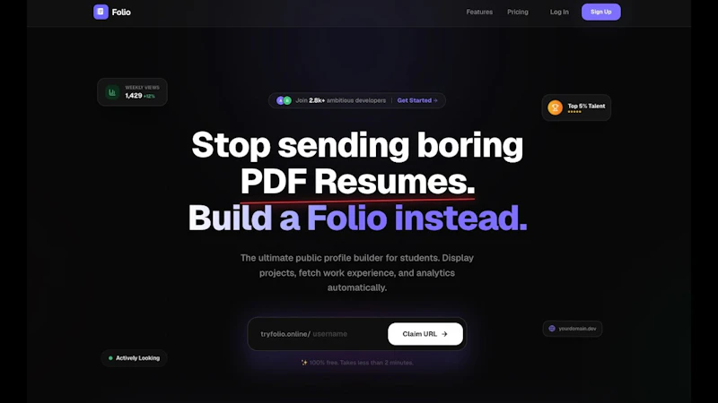 Folio screenshot 1 (video preview)