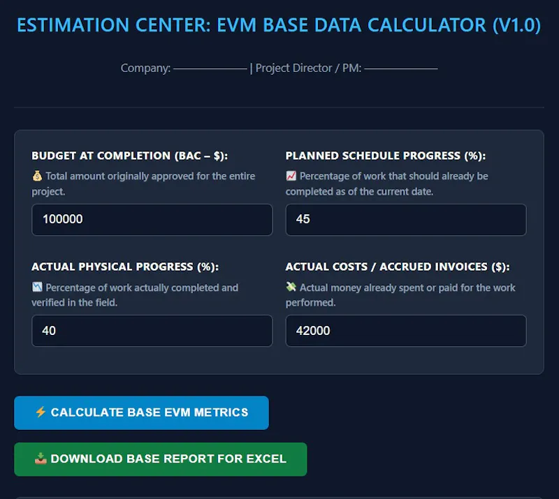 EVM Simulator & S-Curve Tool screenshot 1