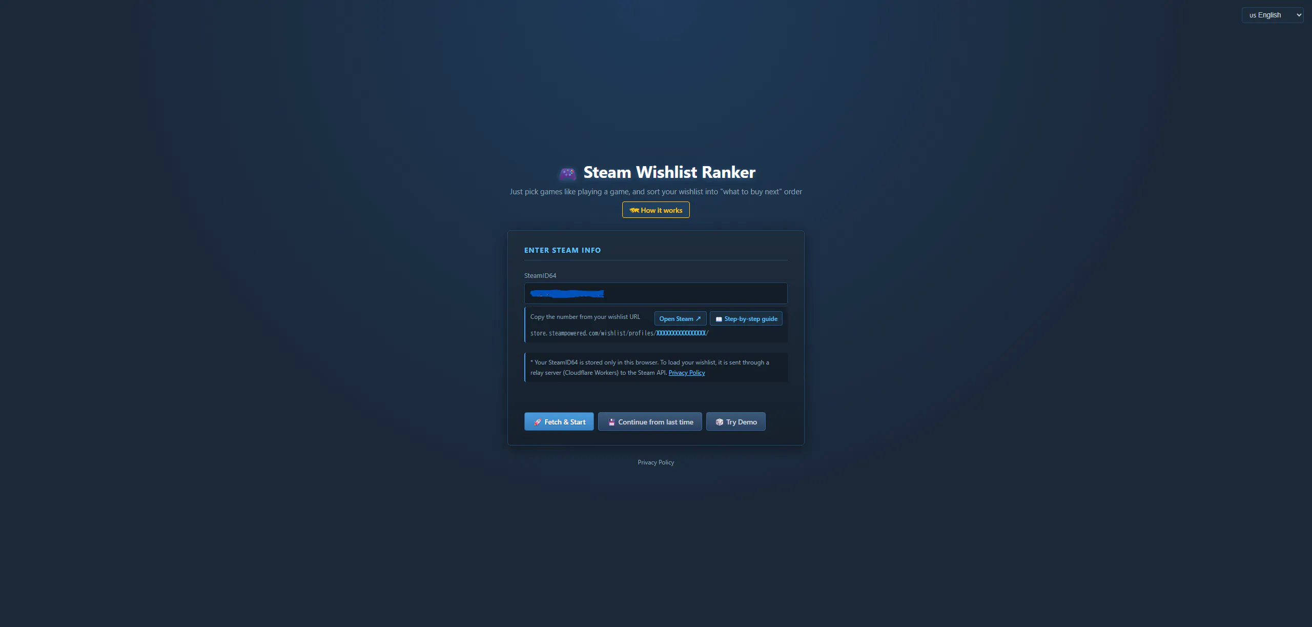 Steam Wishlist Ranker gallery image
