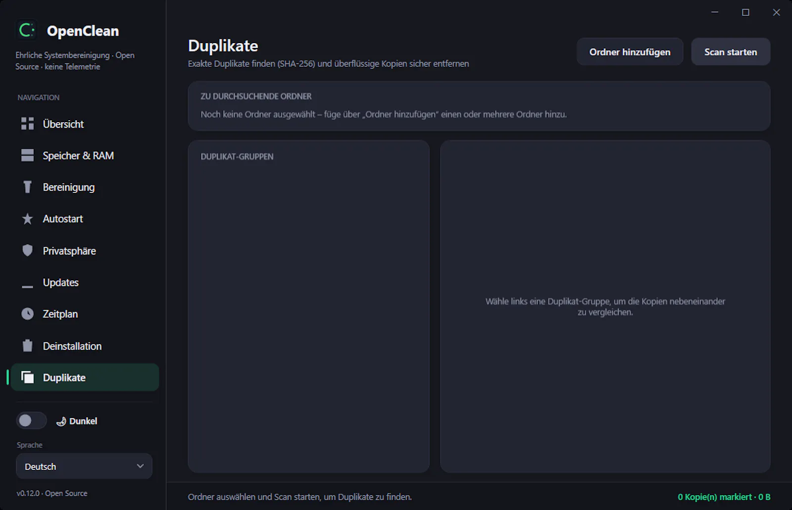 OpenClean screenshot 1