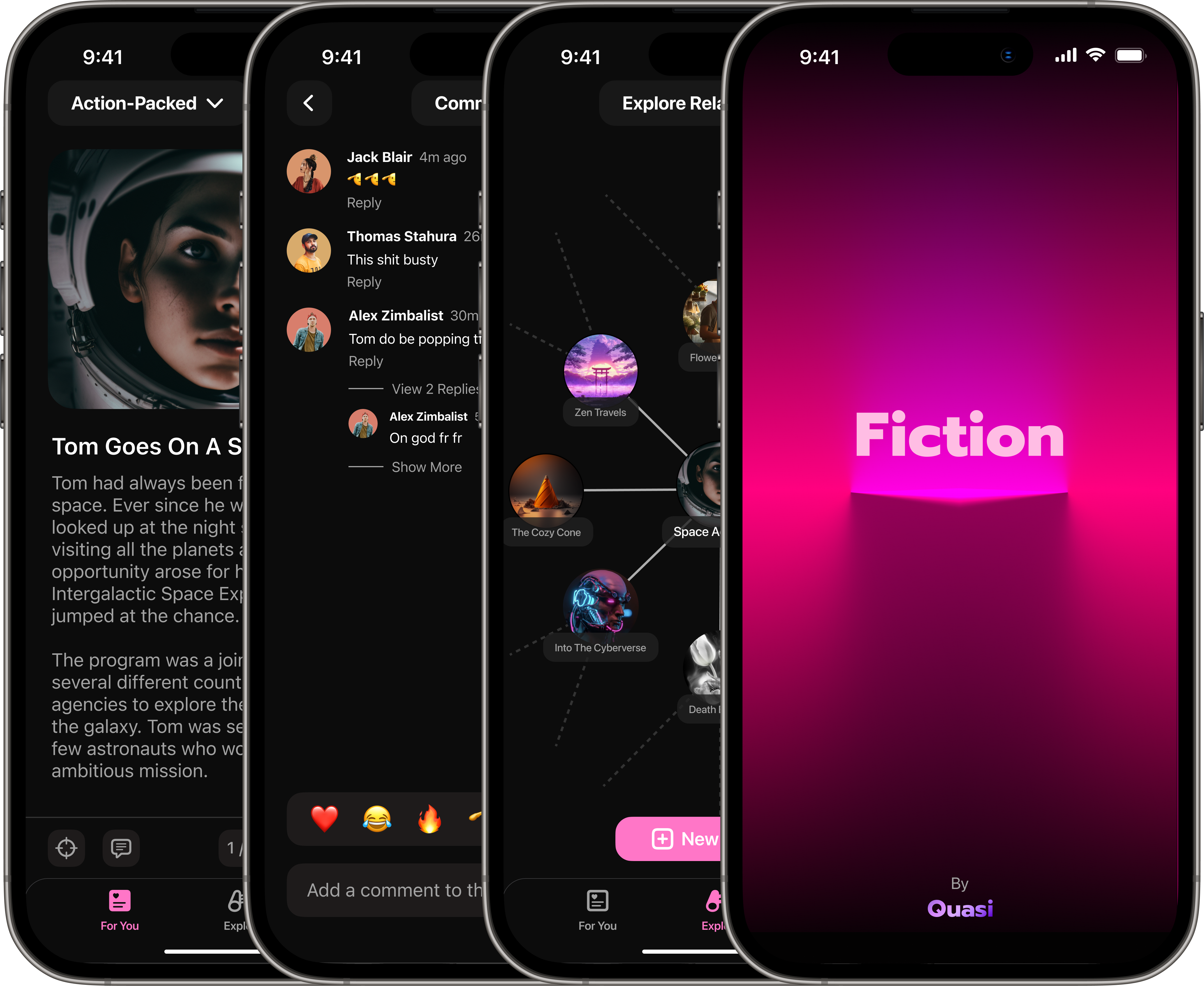 Média Fiction - AI Médias sociaux - La première application de médias sociaux avec un contenu personnalisé a fait de l'IA 2
