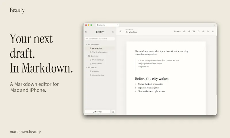 Beauty - Beautiful markdown notes screenshot 2